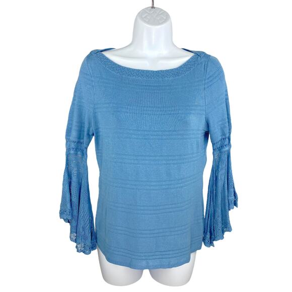 WHBM Women's Petite Flutter Sleeve Sweater PXS NEW - Picture 2 of 11